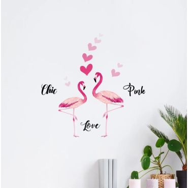 Декоративни стикери за стена Flamingos S