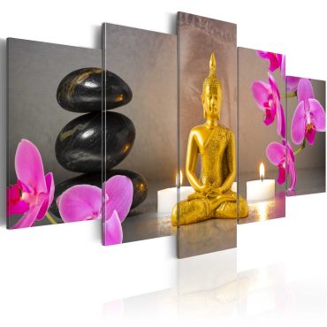 Маса - Златен Буда и орхидеи