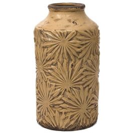 Керамична ваза с облекчение план листа палмово дърво