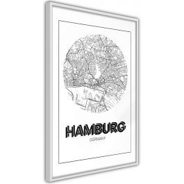 Плакат - Карта на града: Хамбург (кръг)