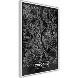 Плакат - Карта на града: Кьолн (тъмно)