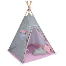 Детска палатка Baby Adventure Teepee Grey Pink Star